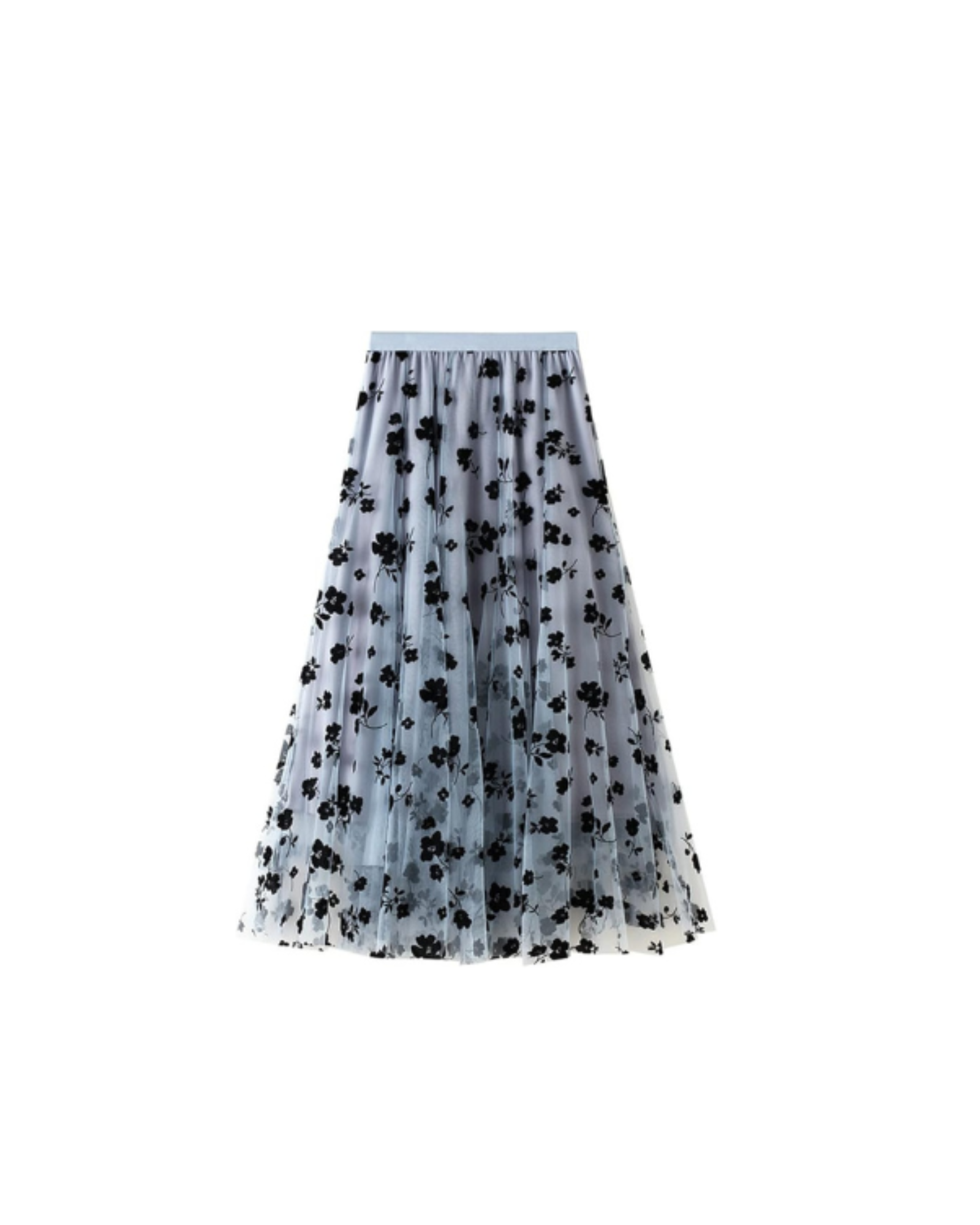 ÉNORA – Jupe Longue Tulle Brodé Taille Empire