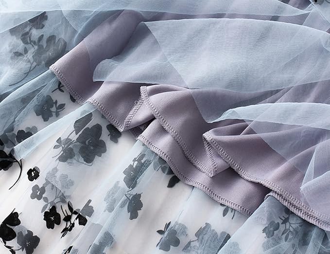 ÉNORA – Jupe Longue Tulle Brodé Taille Empire